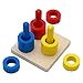 Elite Montessori 3 Wooden Colored Discs on Colored Dowels for 6+ months, 1 year old baby, Brain Development and Eye Hand Coordination Activities