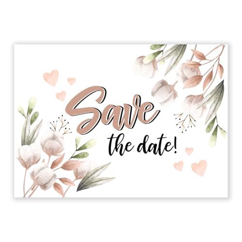 TypeStoff Postkarten Terminplanung - Save the date - Hochzeit - 40 Karten DIN A6 - PK-01527-40