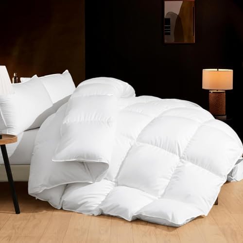 Feather Down Fiber Comforter Queen Size Duvet Insert, All Season ...