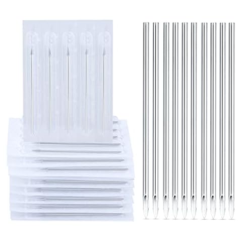 ChiMunllin 50PCS Mixed Body Piercing Needles 14G 16G 18G 20G Disposable Sterile Stainless Steel Piercing Needles for Ear Nose Navel Belly Nipple Tongue Lip Piercing Cover