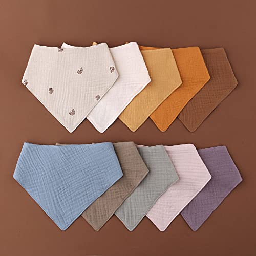 Newborn Solid Color Burp Cloth Gifts Cotton Bandana Muslin Absorbent Saliva Towel Toddler Drool For Triangle Scarf2