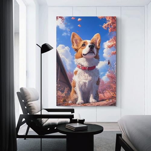 Corgi poster pintura de pared para decorar un dormitorio moderno 3