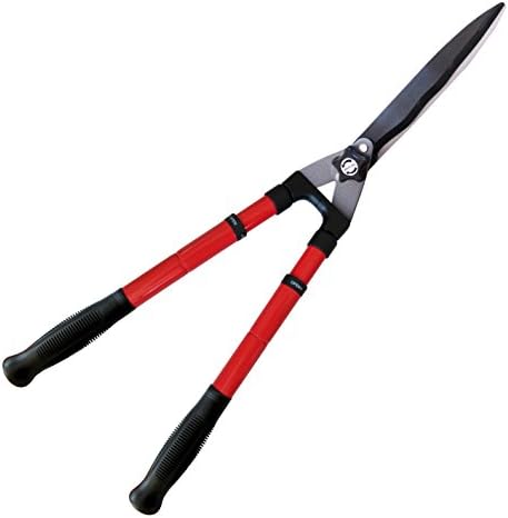 TABOR TOOLS B212A Telescopic Hedge Shears with Wavy Blade and Extendable Steel Handles. Extendable Manual Hedge Clippers for Trimming Borders, Boxwood, and Tall Bushes.