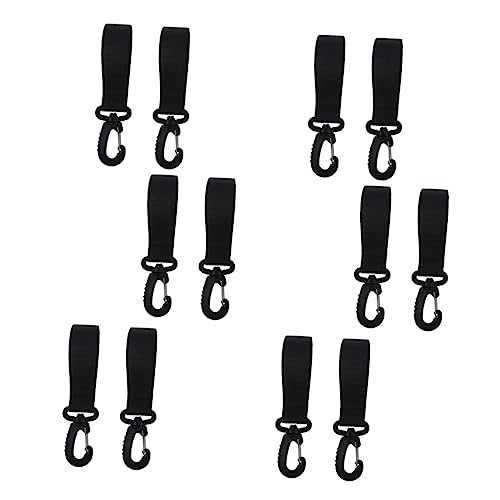 BRIGHTFUFU 12pcs Stroller Hooks Rotatable Non Slip Hangers for Diaper Bags and Shopping Bags Clip Hook for Stroller and Wheelchair Handles Convenient Accessory for