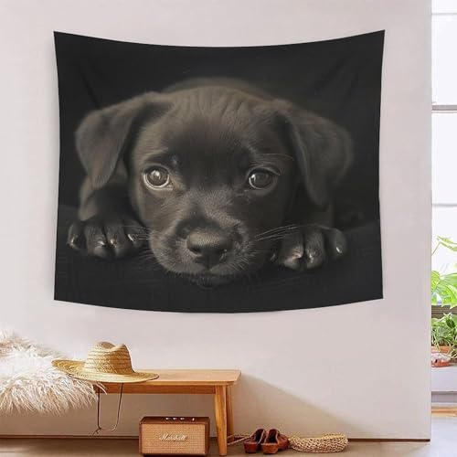 Tapisserie chien Labrador 3D art mural élégant en tissu pour décoration de salon