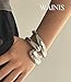 WAINIS 3Pcs Chunky Gold Bangle Bracelets for Women Trendy Wide Wrist Cuff Bracelets Stack Statement Bangle Fashion Gift