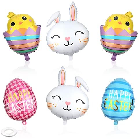 AIEX 6pcs Large Easter Balloons Decoration Cover