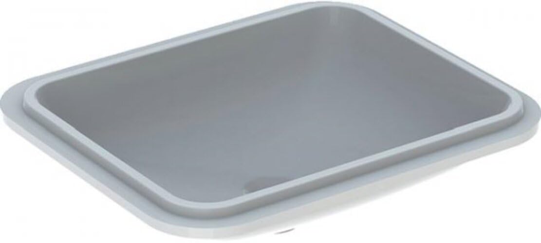 Lavabo bajo encimera Geberit VariForm rectangular, 500x400mm, sin agujero para grifo, sin rebosadero, 500.767.01.2, Color: blanco