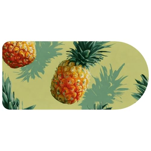 Grand tapis de souris motif ananas d'été pour un bureau à domicile ensoleillé