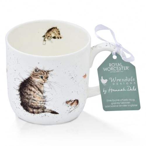 Portmeirion Royal Worcester Wrendale Designs mug chat et souris | 14 oz porcelaine