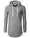 URBANCREWS Mens Hipster Hip Hop Classic Pullover Hooded Jacket HGRAY Medium