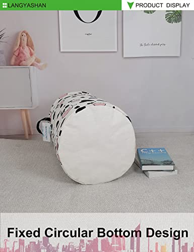 Image of Storage Bin, Canvas Fabric Collapsible Organizer Basket for Laundry Hamper,Toy Bins,Gift Baskets, Bedroom, Clothes,Baby Nursery (Spotted Cow)