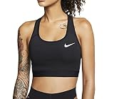 Nike Swoosh Dri-Fit Bra Sport-BH (M, Black/White)