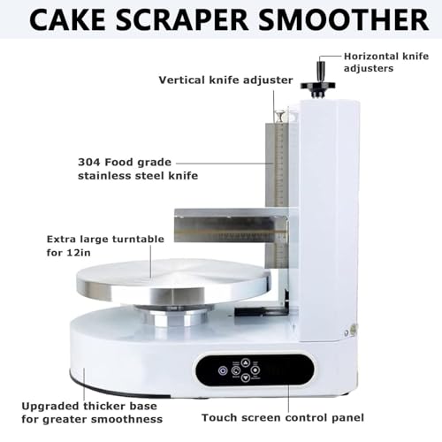 Macchina per glassare Torte, Macchina Rotante per Decorare Torte per Una Copertura Liscia di Crema, Raschietto per Torte Regolabile per Cottura Professionale e Uso Domestico