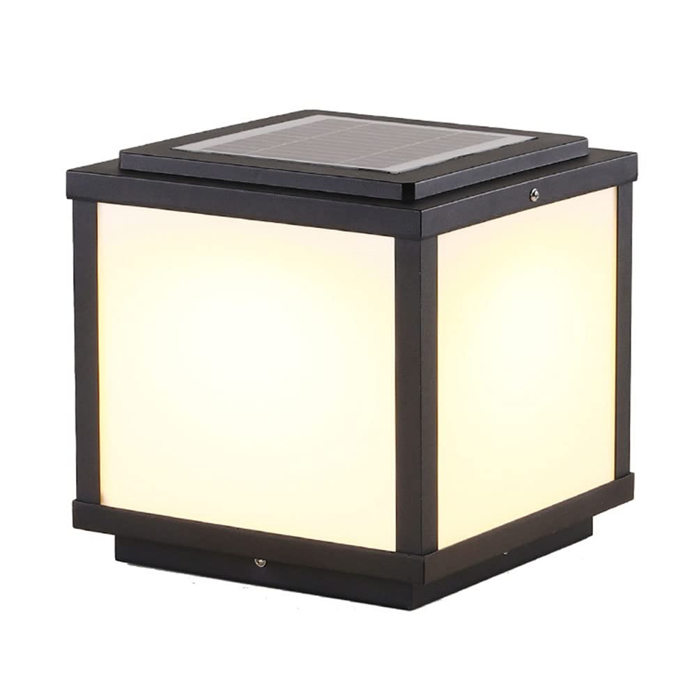 GTHTUHFD Led Post Light Outdoor, Lawn Lamp Street Light Post Cap Light Vintage Outdoor Courtyard Pillar Light Black Garden Aluminum Post Lamp Fixture Deck Walkway And Garden Decoration,40CM