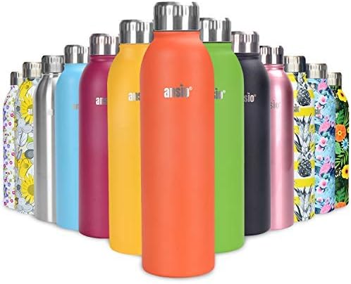 ANSIO Water Bottle,Vacuum Flask & Stainless Steel Water Bottle Double Walled Insulated Drinks Bottle Hot & Cold BPA Free Outdoor Sports Camping Hiking Cycling (750 ML, Aqua)