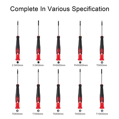 MPT 58 Pieces Non-slip Bi-material Magnetic CR-V Phillips and Slotted Screwdriver Set