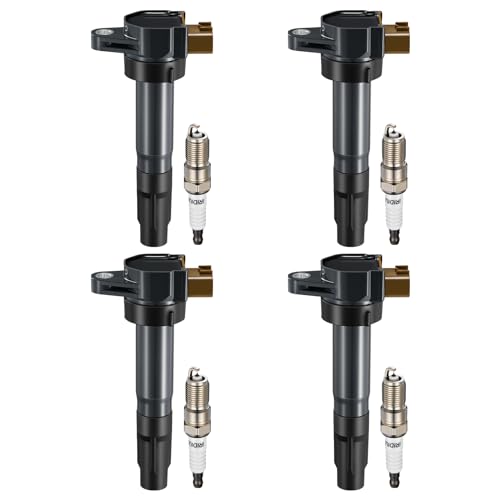 Image of BDFHYK Ignition Coil Pack UF634 and Iridium Spark Plugs AP5325 Compatible with Suzuki 2009-2013 Grand Vitara 2010-2013 Kizashi 2010-2013 SX4 2.0L 2.4L L4 C1732 GN10615 IC737SB,Set of 4