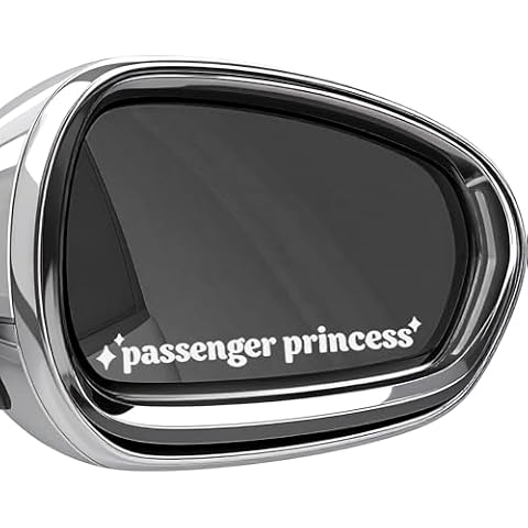 4 sztuki naklejek Princess Passenger, naklejki Beifahrerprinzessin, naklejki z winylu do lusterka wstecznego, zabawne, urocze naklejki księżniczek do samochodu, naklejki do lusterka samochodowego