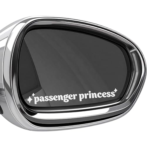 4 sztuki naklejek Princess Passenger, naklejki Beifahrerprinzessin, naklejki z winylu do lusterka wstecznego, zabawne, urocze naklejki księżniczek do samochodu, naklejki do lusterka samochodowego