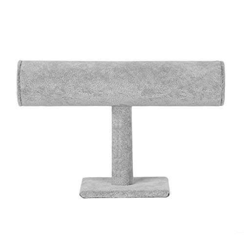 Preisvergleich Produktbild Ballylelly Samt Leder Schmuckständer Armbanduhr Halskette Ständer Veranstalter Halter Display Grau Perfekt für Display und Ornament