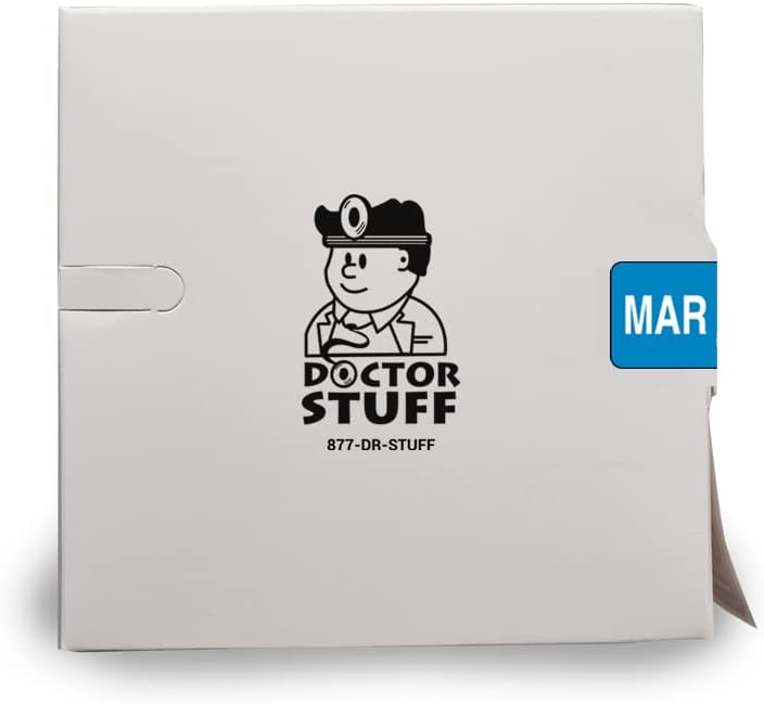 Doctor Stuff - File Folder Month Labels, March, Tab Products - TMLV Series Stickers, Blue, 1/2" x 1", 500/Roll