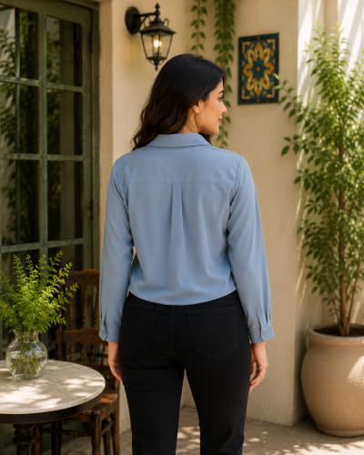 Image of FUNDAY FASHION Women Solid Regular Fit V Collered Casual Shirt (Pack of 2)