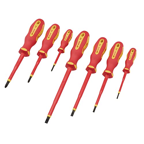 Draper 64694 XP1000 VDE Screwdriver Set (7 Piece), Red and Yellow