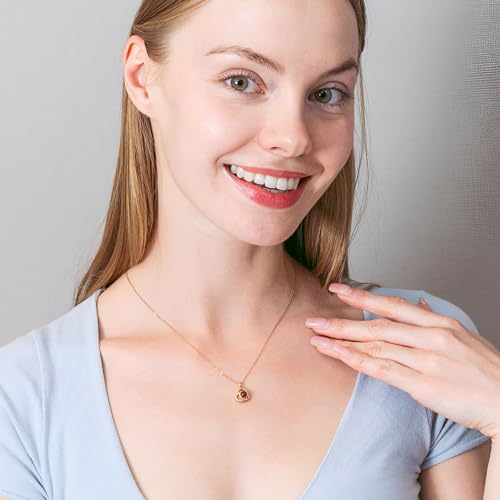 Easycosy Personalized Picture Necklace Projection Necklace with Photo Inside - Custom Photo Heart Pendant Necklace - Photo Gifts Valentines Birthday Love Memorial Gifts for Girlfriend Wife Women2