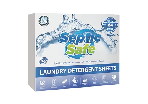Sepic Safe Laundry Detergent Sheets - Fragrance Free, 64 Count (Up to 128 Loads)