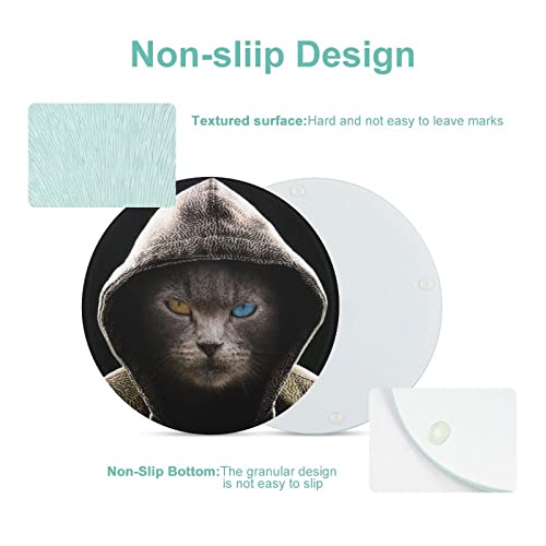 Plaque de cuisine chat à capuche planche découper verre trempé antidérapant durable