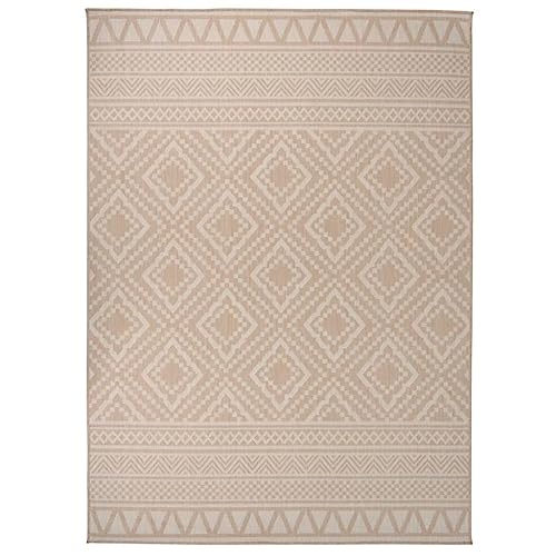 Tapis d'extérieur marron 200x280 cm à rayures en polypropylène - 2