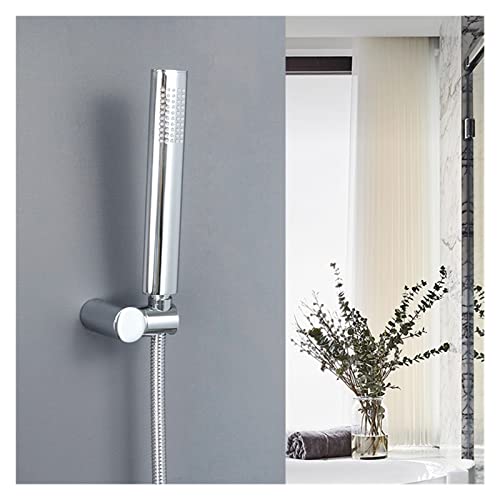 Pomme de douche à main en laiton chromé et son support fixe design