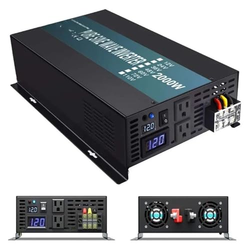 Convertidor Corriente Alemania/Tipo Enchufe Universal Inversor Onda Sinusoidal Pura 1500W 2000W 2500W 3000W 5000W Banco Energía Solar 12V DC A 220/230V AC Convertidor Convertidor(2000W_Universal)