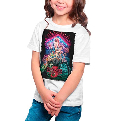 Camiseta Serie Televisión Niña - Unisex Stranger Things (Blanco, 9 años) Cover