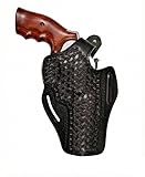 Leather Holster Fits Colt Python, Colt King Cobra / 357 Magnum - Thumb Break - Basket Weave - Genuine Leather - Handmade - ShnLeaher (Black, Colt King Cobra 3 inch Barrel)