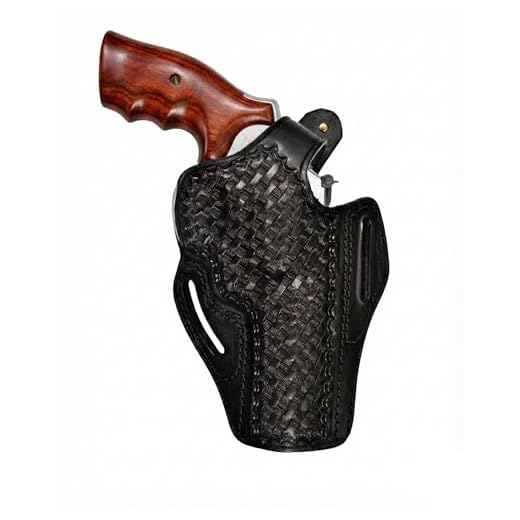 Leather Holster Fits Colt Python, Colt King Cobra / 357 Magnum - Thumb Break - Basket Weave - Genuine Leather - Handmade - ShnLeaher (Black, Colt Python 4.25 inch Barrel)