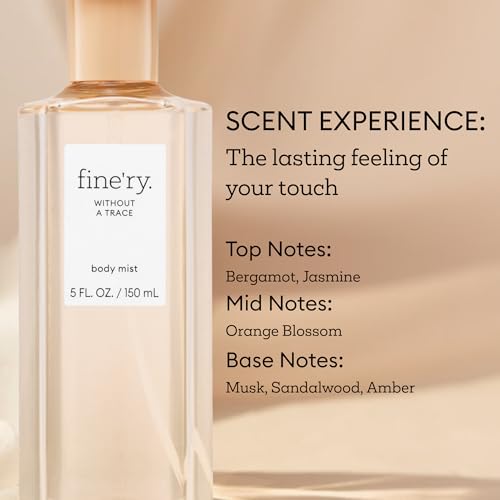 Image of Fine'ry Without a Trace Hair + Body Fragrance Fine Mist Spray | Citrus, Woody Scent with Neroli Blossom, Cedarwood, Musk, Vegan & Cruelty-Free, Long-Lasting | Gift for Her | 5 Fl Oz (Pack of 2)
