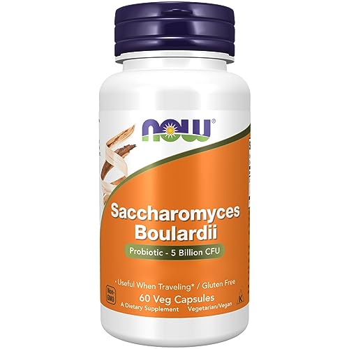 Now Foods Saccharomyces boulardii probiotische Hefe 5 Milliarden Kulturen 60 vegane Kapseln Laborgeprüft Glutenfrei Ohne Gentechnik Vegetarisch Sojafrei