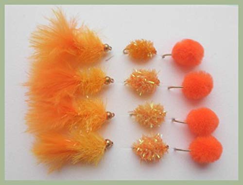 Mosche Da Trota Nomadi: Confezione Da 12 Streamers Arancione/Nero/Rosso (Taglia 10)