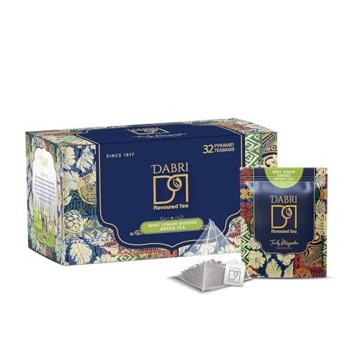 Image of Dabri Mint Lemon Ginger Detox Green Dip Tea 16 Tea Bags|Rich with Anti-Oxidants|Natural Freshens breathe with Lemon Grass,Mint Leaves,Dry Ginger|Build Immunity,Improve Digestion & maintains weight