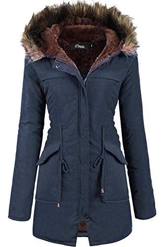 iClosam Women Hooded Winter Coats Parka Warm Faux Fur Sherpa Lined Parka Coat Anroaks Jackets