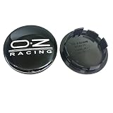 GÉNERIC 4 Pezzi Auto Coprimozzi Coprimozzo Tappi del Centro della Ruota, per OZ O.Z 56mm 60mm 65mm 68mm Accessori,65mm Black Silver