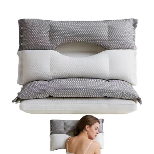Oreiller de lit respirant XJBTBA à double couche ergonomique