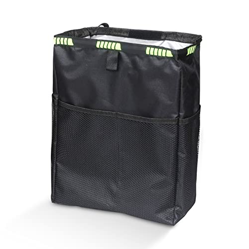 NetCan Car Trash Can 3.5 Gallons Ultra Large Car Trash Bag Hanging Capacity Organizer and Storage with Adjustable Straps Leakproof Lining and Spring Frame Closure for Interior Stuff Storage