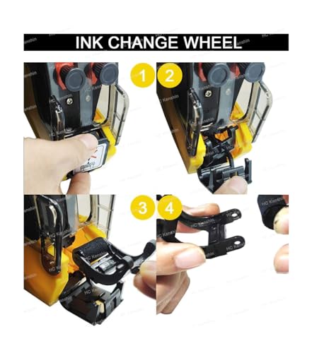 اتش سي كينشين ملصقات مسدس الاسعار، 40 لفة مع 5 بكرات حبر، مناسبة لـ MX-6600 وMX-6602 وYH-689 والعديد من ماكينات وضع العلامات الأخرى ذات الخطين