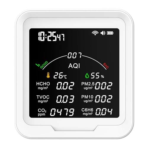 Testeur de pollution de l'air HCHO TVOC connecté avec écran 4,8 pouces