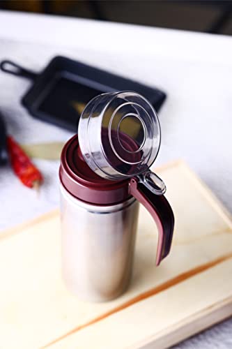 GANESH Multipurpose Stainless Steel Handy Oil Pourer, Food Grade Plastic Olive Oil, Vinegar Dispenser, Dust and Leak Proof Jar, Multicolour (1000 ML) (Image - 4)