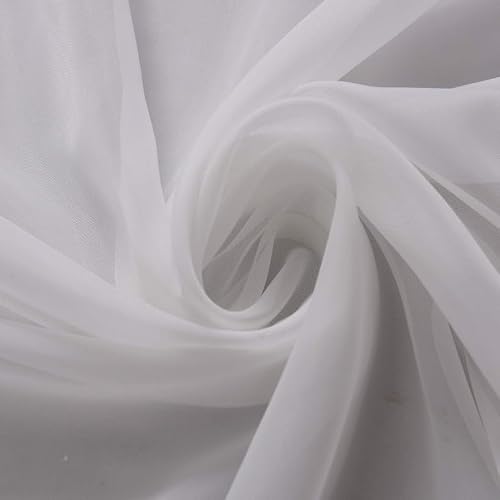 Megachest 70cm Wide Voile & semi-Voile Fabric (Off White, 5 Meters Long)