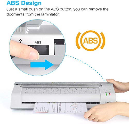 Laminating Machine, JZBRAIN Laminator Machine for A3 A4, Included 20 Laminating Sheets, Paper Cutter and Corner Rounder for Home Office School Teachers Use, Laminate up to 13 inches Wide, Gray